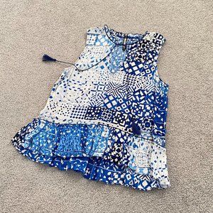 - Plenty by Tracy Reese Baby Doll Style Sleeveless Top Neck Strings SMALL -C1044